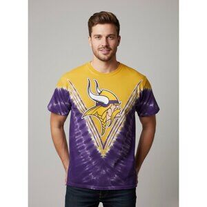 Vintage Y2K Minnesota Vikings Tie Dye T-Shirt Purple Gold Logo Streetwear